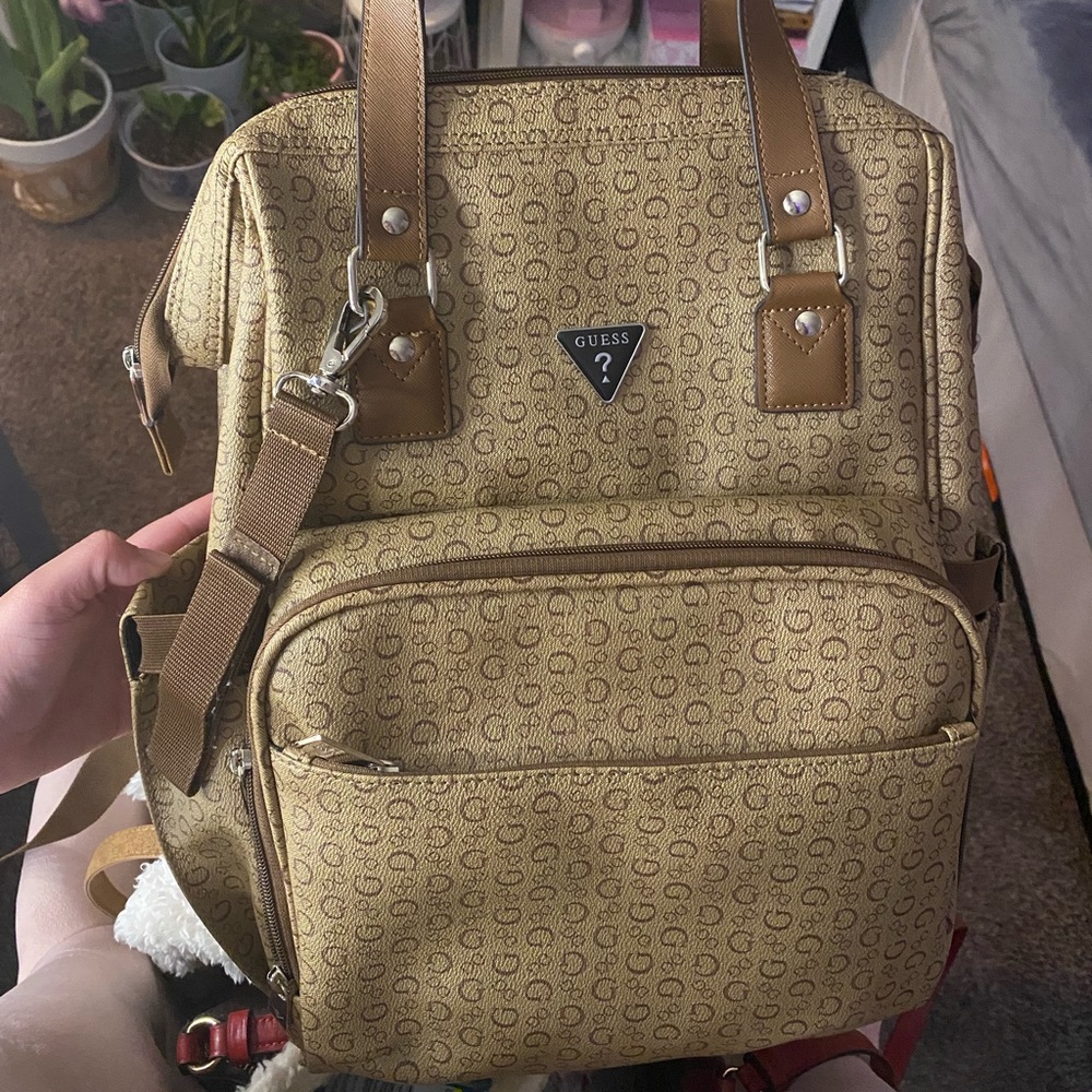 SOLD Guess monogram diaper bag